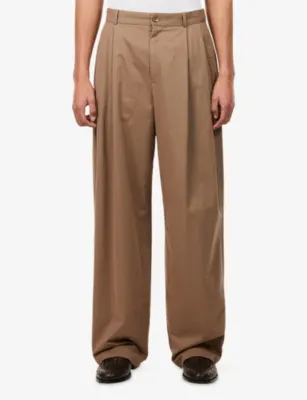 THE ROW Tibor Double-Pleat Cotton-Blend Trousers detail 3