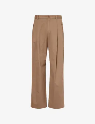 THE ROW Tibor Double-Pleat Cotton-Blend Trousers