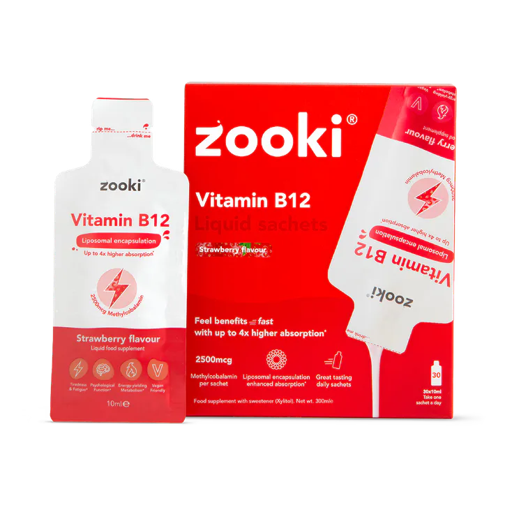 Zooki Liposomal Vitamin B12 2500mcg Strawberry 2500 mcg 30 Sachets