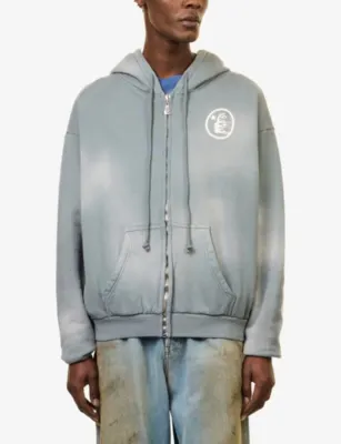 HELLSTAR Logo-Print Cotton Hoody detail 3