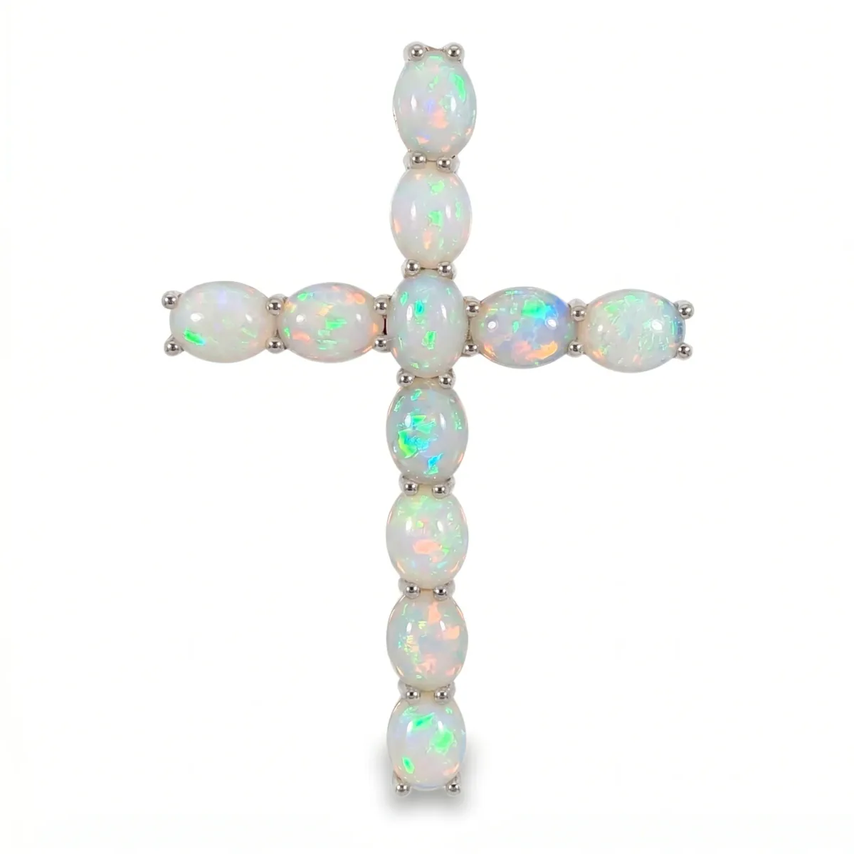 RINA - For Him CUSTOM Silver Spiritual Opal Cross Pendant 71329 – Pendant