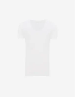DEREK ROSE Jack v-neck cotton t-shirt detail 2