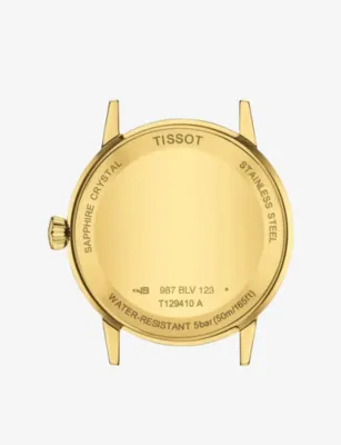 TISSOT T129.410.36.261.00 Classic Dream PVD-Coated Stainless-Steel and Leather Quartz Watch detail 3