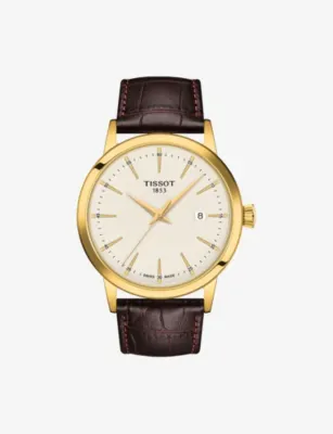 TISSOT T129.410.36.261.00 Classic Dream PVD-Coated Stainless-Steel and Leather Quartz Watch