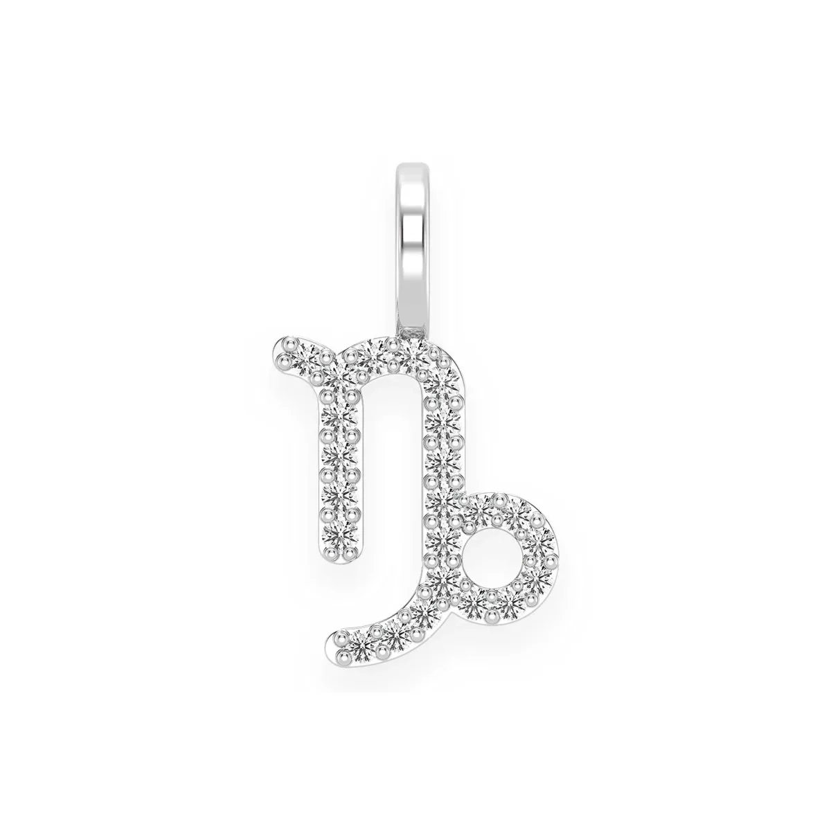For Him Astrology Zodiac Diamond Pendant in Capricorn / White Gold / Natural Diamond – Pendant