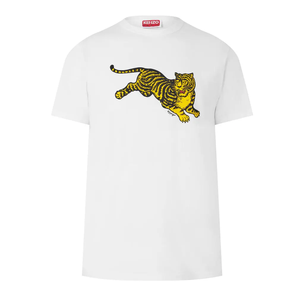 Kenzo KNZO J Tiger Slm Tee Sn64 in Off White – Clothing