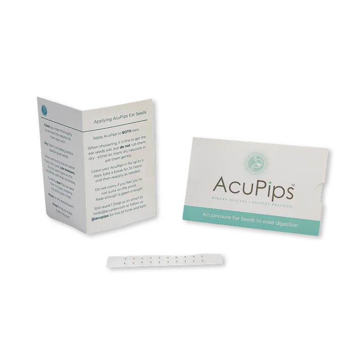 AcuPips Ear Seed Kit for Digestion - 20 Silver Plated Ear Seeds