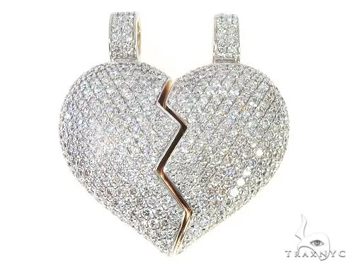 RINA - For Him CUSTOM Custom Made Broken Heart Diamond Pendant 65655 in Rose Gold – Pendant
