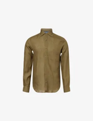 PAUL SMITH Collared Long-Sleeve Linen Shirt