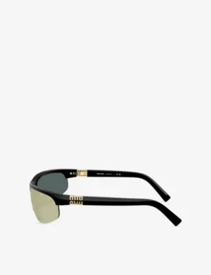 MIU MIU MU A02SF Oval-Frame Injected Sunglasses detail 2