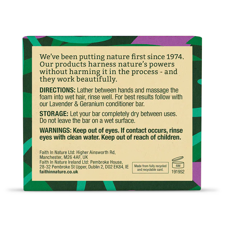 Faith in Nature - Shampoo Bar Lavender & Geranium 85g, additional product view 2