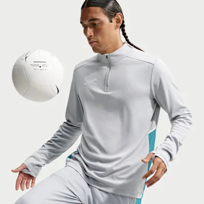 Nike Academy Men's Dri-FIT Football Drill Top - Wolf Grey/Energy/White