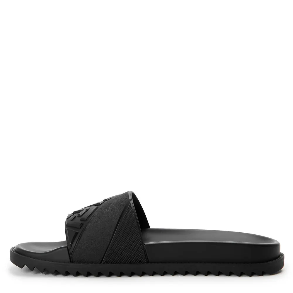 Fendi Mens Rubber Slides in Black, additional product view 2