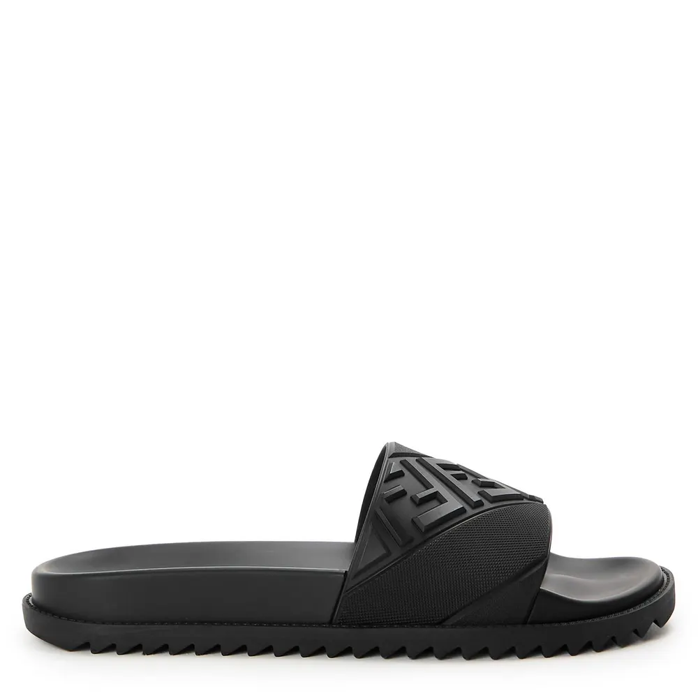 Fendi Mens Rubber Slides in Black – Footwear