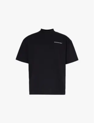 MKI MIYUKI-ZOKU Uniform branded-print cotton-jersey T-shirt - BLACK