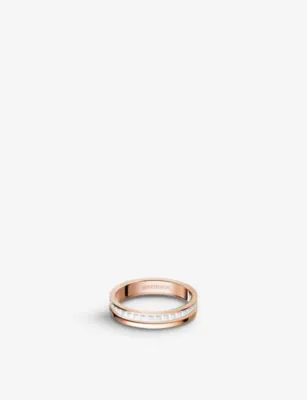 BOUCHERON Quatre White Edition 18ct pink-gold and ceramic wedding band - 53mm – Mens | Jewellery | Rings