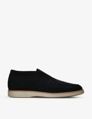 MAGNANNI Paraiso tonal-stitching suede mid-top loafers - EUR 45 / 11 UK MEN in NAVY – Mens | Casual shoes | Moccasins