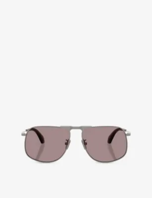 MONCLER ME4014 Vitessa Aviator-Frame Metal Sunglasses in GREY – Mens | Sunglasses | Aviators