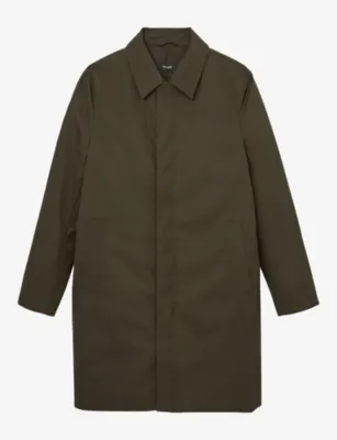 REISS Lawlen Collared Zip-Through Woven Jacket - OLIVE GREEN detail 2