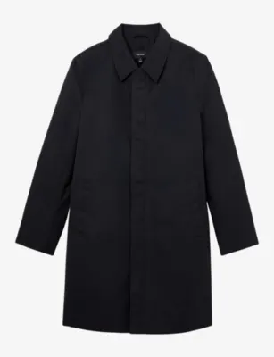 REISS Lawlen Collared Zip-Through Woven Jacket - OLIVE GREEN