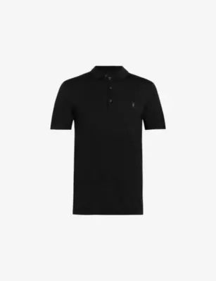 ALLSAINTS Mode Short-Sleeve Merino Wool Polo Shirt - MONUMENT GREY