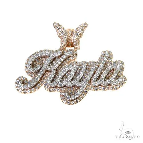 RINA - For Him CUSTOM Custom Made Diamond Name Pendant 67771 in Rose Gold – Pendant