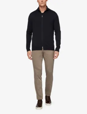 BOGGI MILANO Full-Zip Merino Wool Jumper detail 2