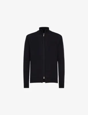 BOGGI MILANO Full-Zip Merino Wool Jumper