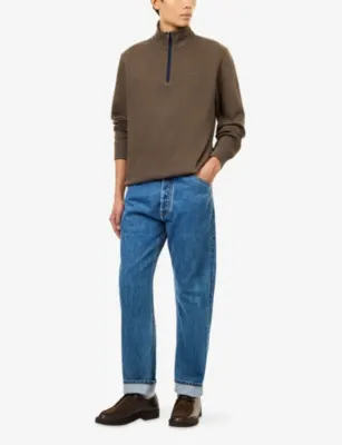 GANT Sacker Rib Half-Zip Cotton-Jersey Sweatshirt detail 2