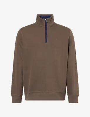 GANT Sacker Rib Half-Zip Cotton-Jersey Sweatshirt