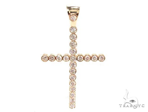 RINA - For Him FACTORY Iced Bezel Cross Crucifix 36377 in Rose Gold – Pendant