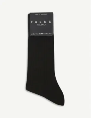 FALKE Milano cotton-blend socks - DARK NAVY - 7.5-8