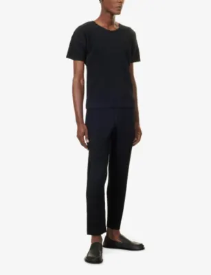 HOMME PLISSE ISSEY MIYAKE Basics Pleated Knitted T-Shirt in 15-black, additional product view 2