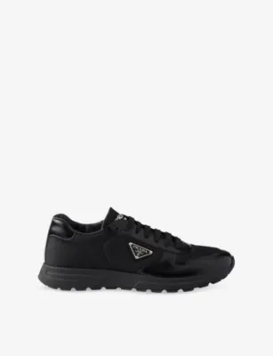 PRADA Prax Re-Nylon and Brushed Leather Trainers - EUR 43 / 9 UK MEN in BLACK – Mens | Trainers | Lace up trainers
