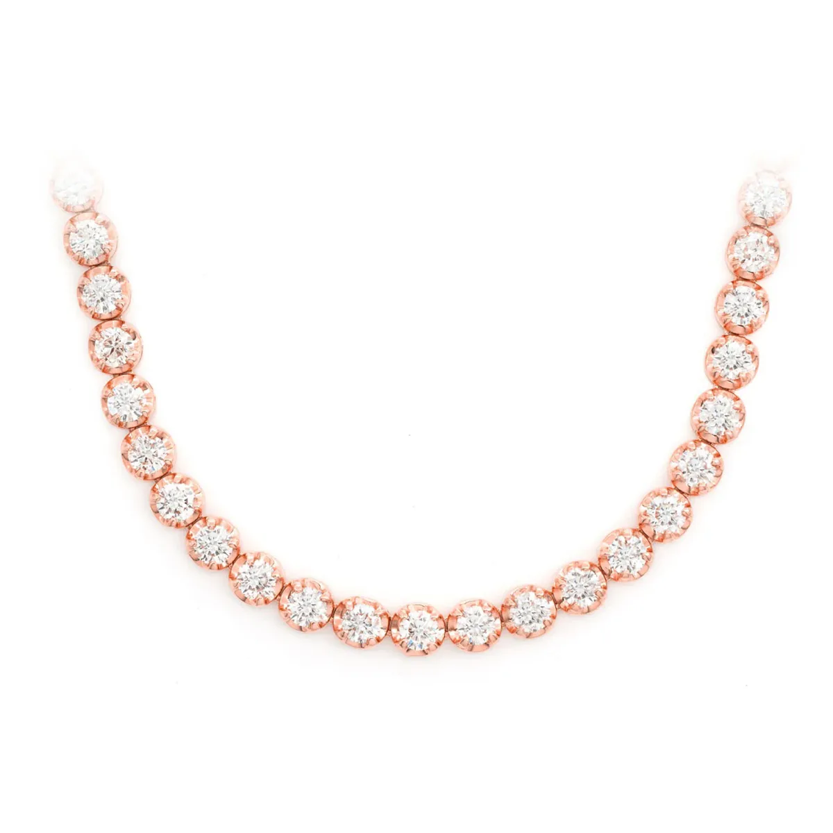 For Him Crown Diamond Tennis Necklace in 12pt / Rose Gold / 20" – Necklace