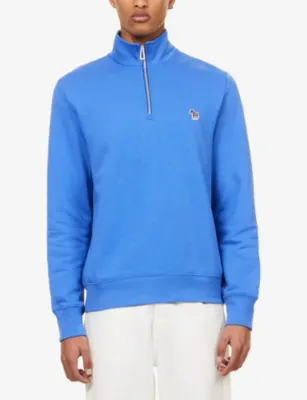 PS BY PAUL SMITH Zebra-Embroidered Half-Zip Cotton Sweatshirt detail 3
