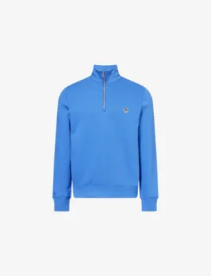 PS BY PAUL SMITH Zebra-Embroidered Half-Zip Cotton Sweatshirt