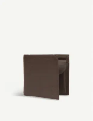 POLO RALPH LAUREN Pebbled coin-pocket leather wallet