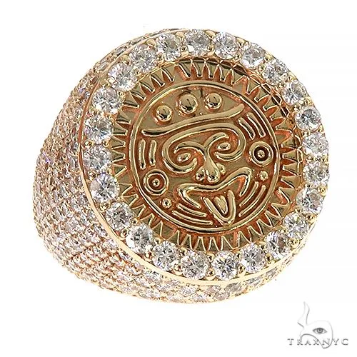 RINA - For Him CUSTOM Custom Made 14K Gold Aztec Mayan Coin Ring 66695 in Rose Gold / 10 – Ring