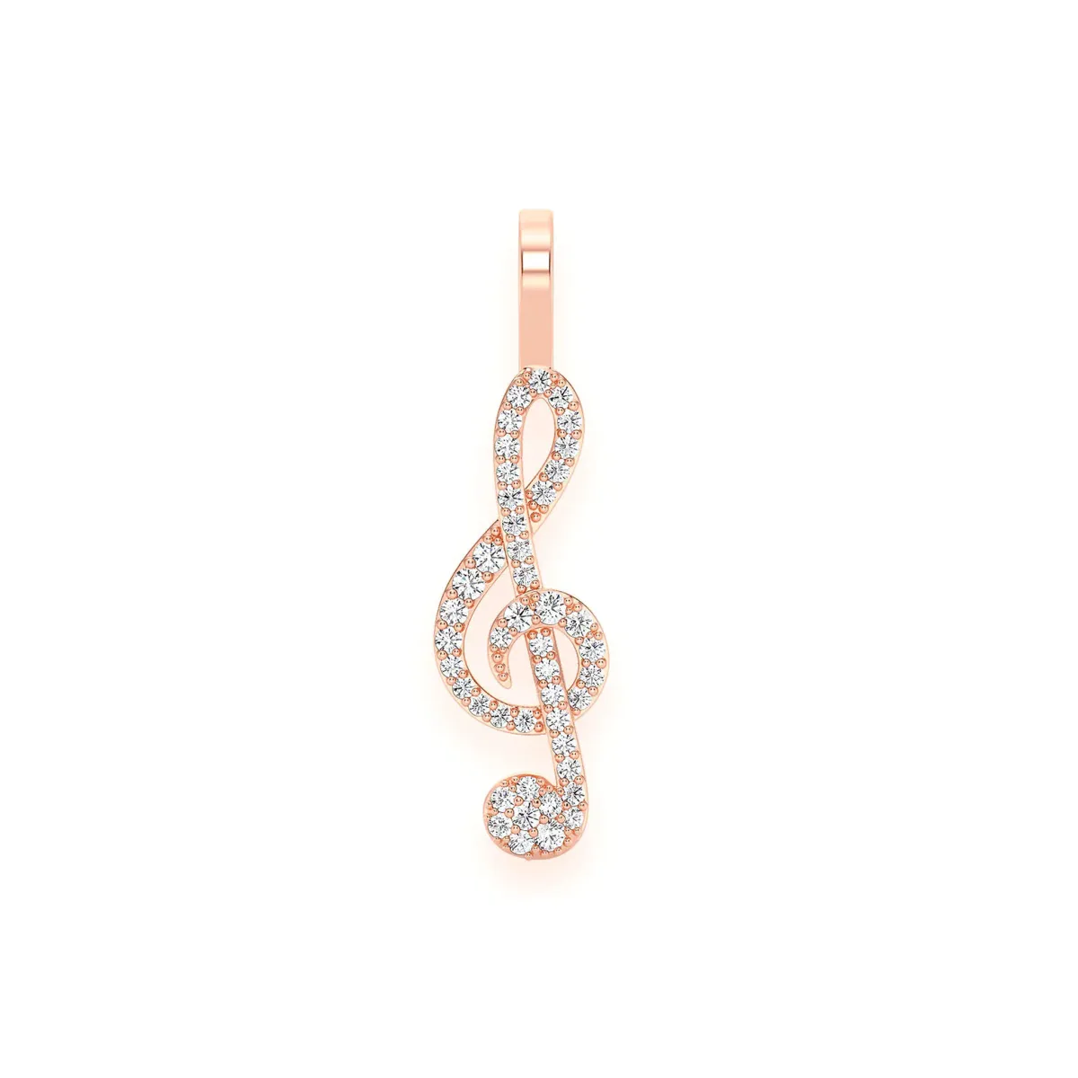 For Him Treble Clef Diamond Pendant in Rose Gold / Natural Diamond – Pendant