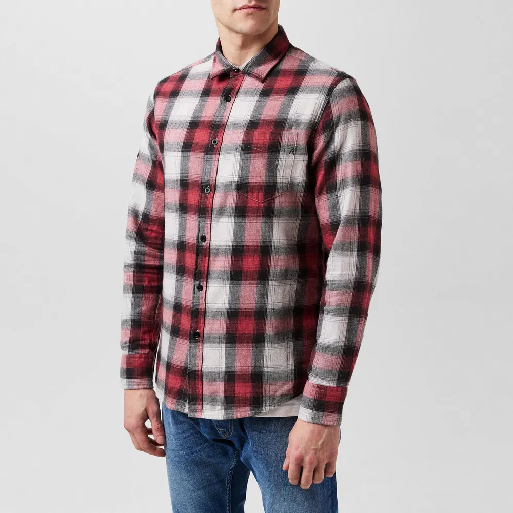 Replay Men's Chequered Long Sleeve Patterned Shirt
