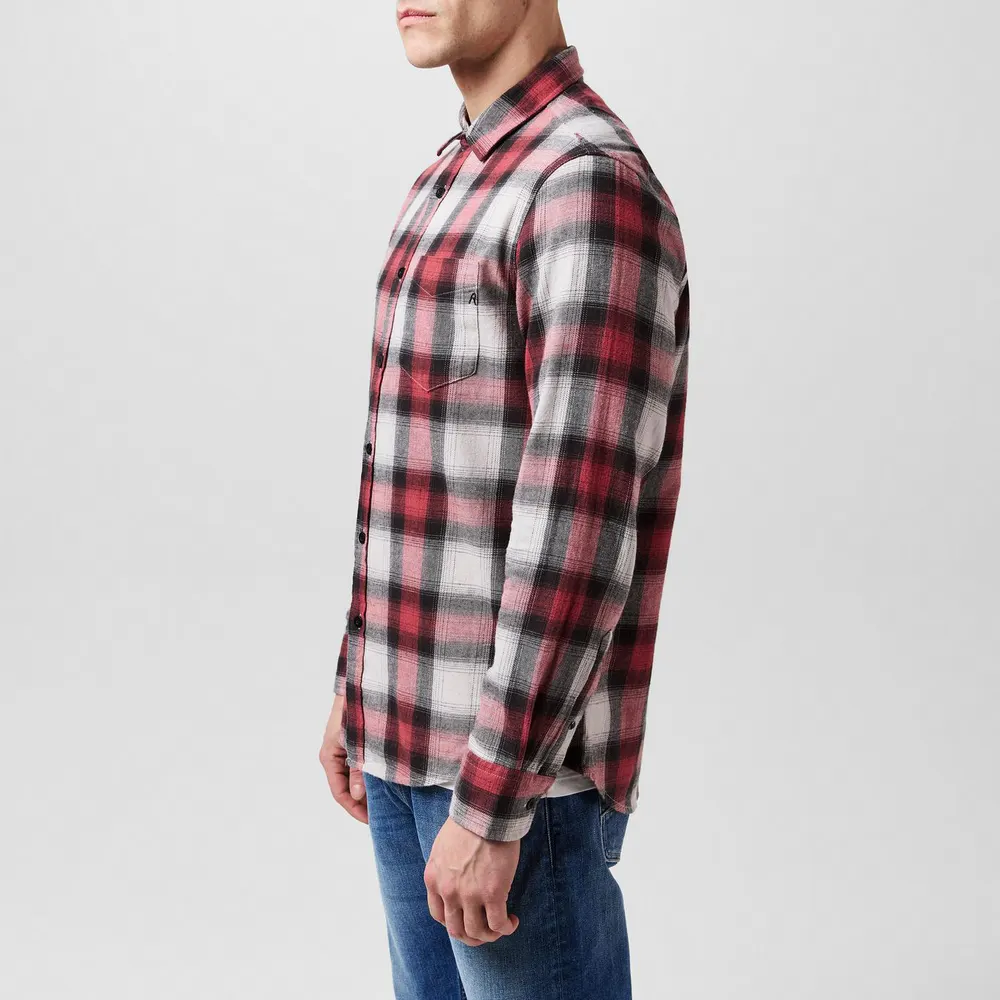 Replay Men's Chequered Long Sleeve Patterned Shirt detail 2