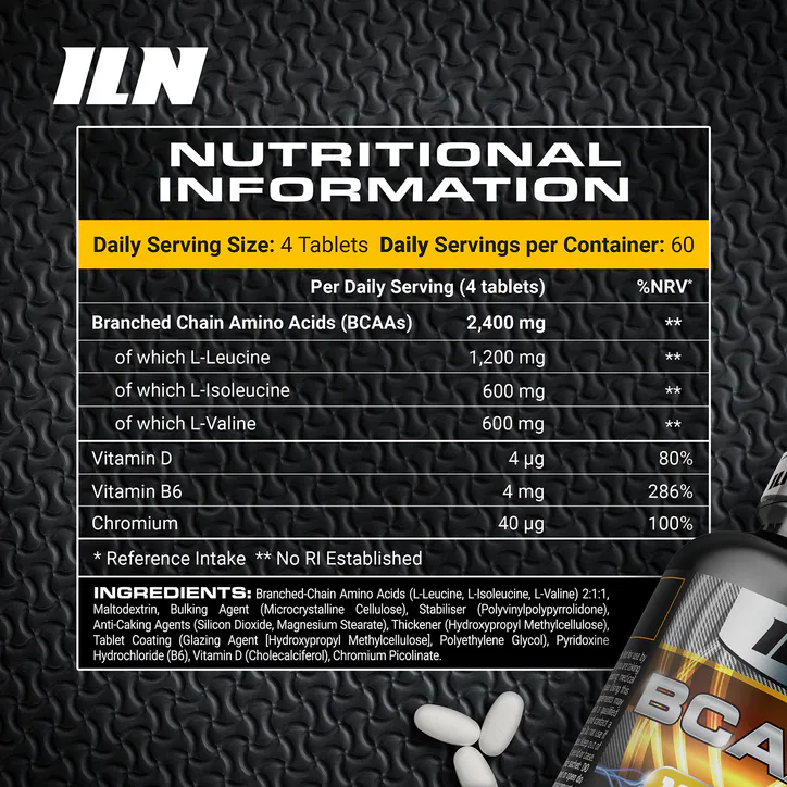Iron Labs Nutrition BCAA Tablets - 2,400mg per Serving - 120 Vegetarian Tablets detail 2