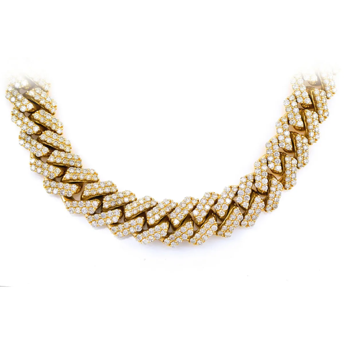 For Him 15mm Raised Prong Diamond Cuban Link Necklace in Rose Gold / 16" / VS – Necklace