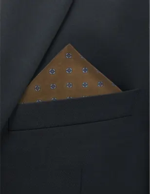 DUNHILL Circular Neats printed silk pocket square detail 2