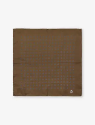 DUNHILL Circular Neats printed silk pocket square detail 3