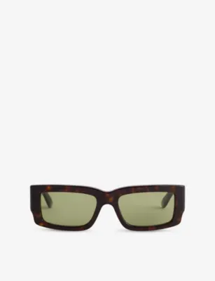 RETROSUPERFUTURE Notte Havana Rectangular-Frame Acetate Sunglasses