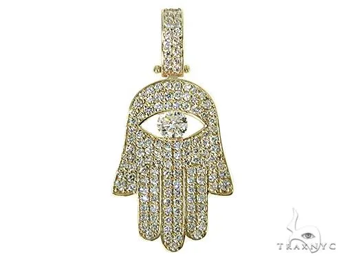 RINA - For Him FACTORY 14K Gold Diamond Hamsa Pendant 66310 in Rose Gold – Pendant