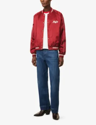 AUSTIN POST Teddy Brand-Print Satin Jacket detail 2
