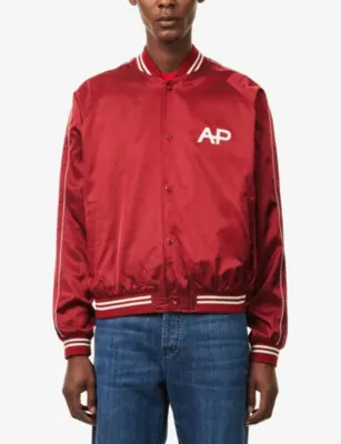 AUSTIN POST Teddy Brand-Print Satin Jacket detail 3